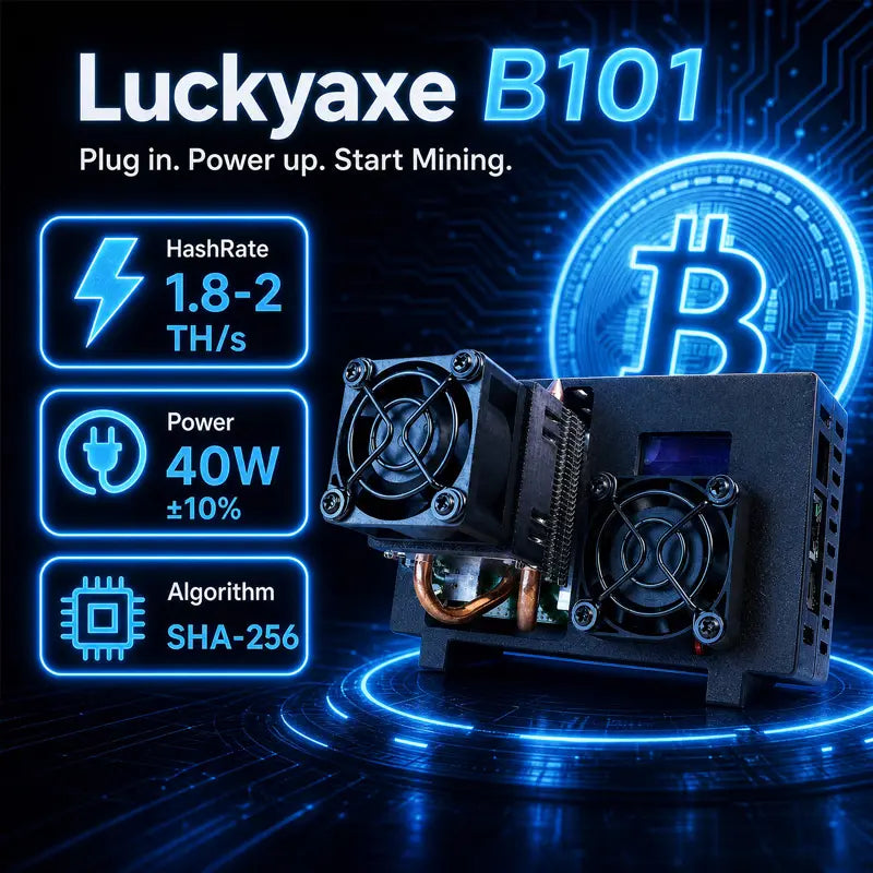 Luckyaxe B101 Ultra-Low Power Desktop Miner | 2TH/s SHA-256, 40W