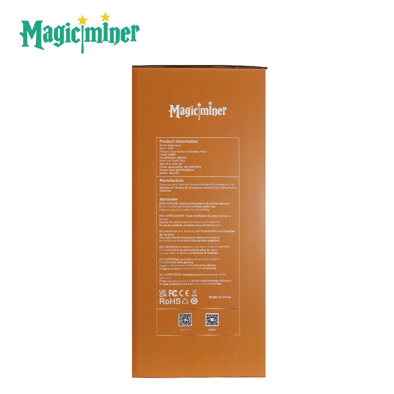 Magicminer FM01 – SHA-256 Crypto Miner with Heating & Humidifying | 30 TH/s, Silent Mode, Home Use