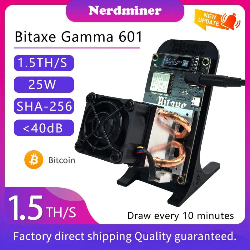 Bitaxe Gamma 601 1.5T - Open Source Desktop SHA-256 Miner