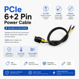 PCIe 6+2 Pin Power Cable - 18AWG, 350mm